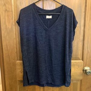 Lou & Grey Large Sleeveless Tunic Top in Blue Heather